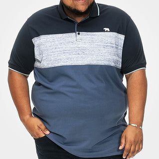 D555 Plus Size Cut & Sew Polo Navy