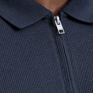 Jack & Jones Plus Size Austin Zip Polo Navy Blazer