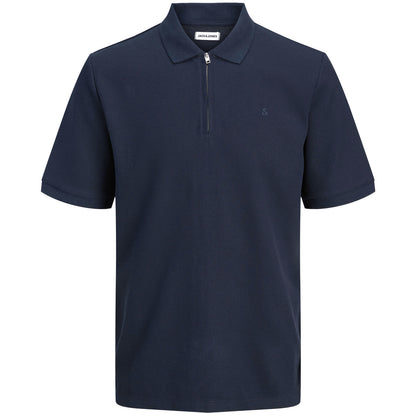 Jack & Jones Plus Size Austin Zip Polo Navy Blazer
