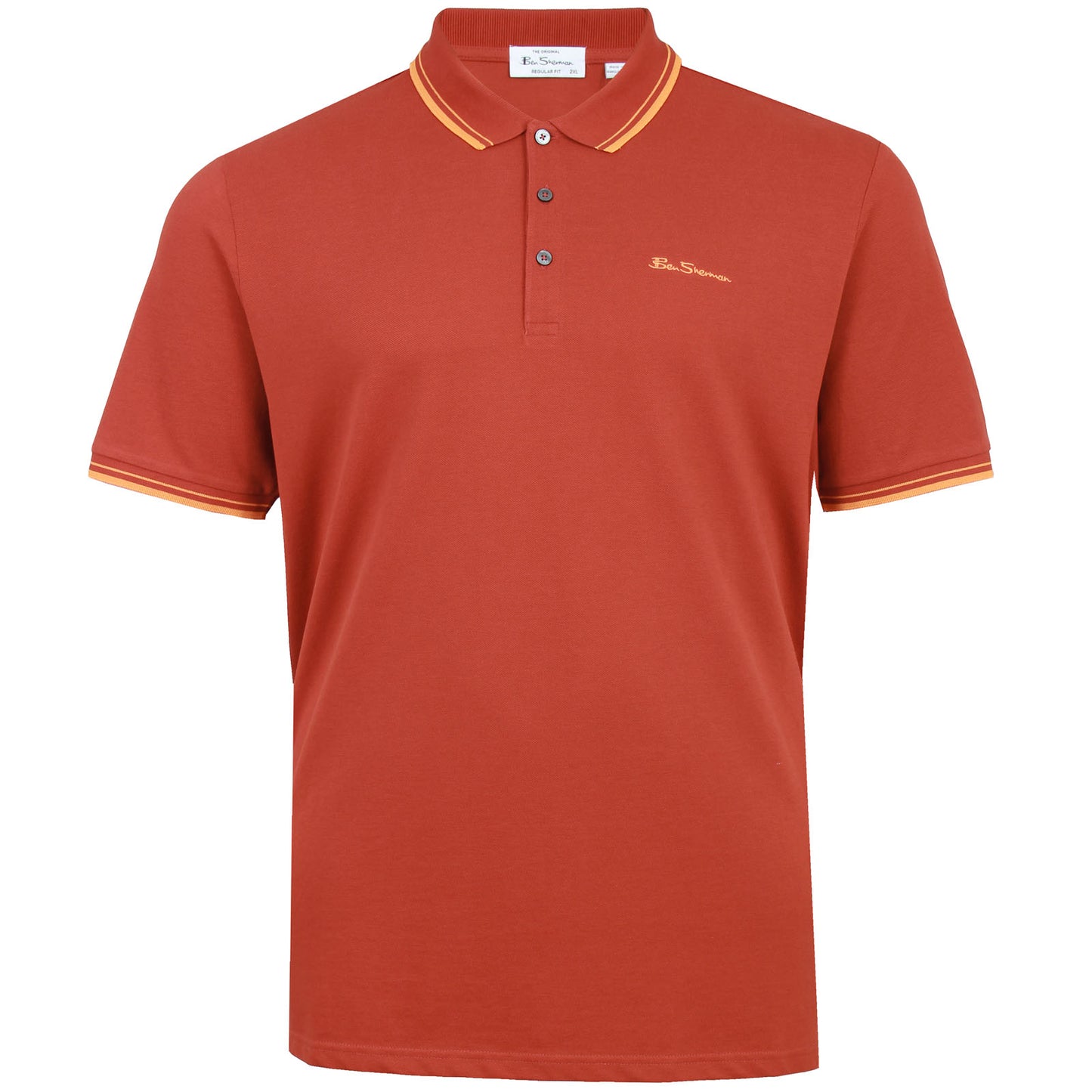 Ben Sherman Plus Size Signature Pique Polo Burnt Orange
