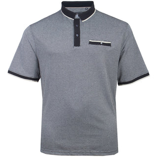 Kam Jeans Plus Size Kbs5525 Raised Dobby Fabric Polo Black