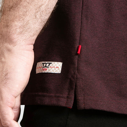 D555 Plus Size Redditch Jacquard Trim Polo Burgundy