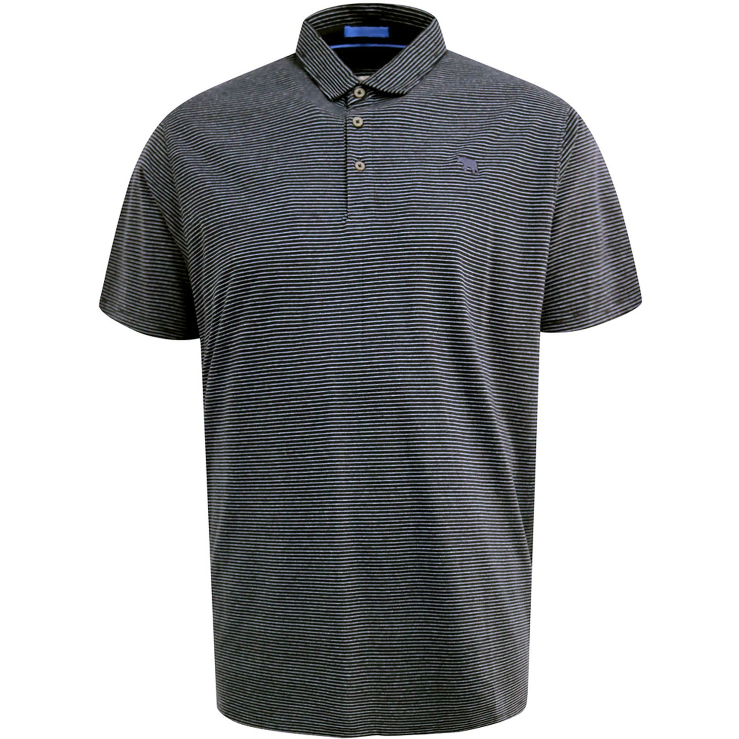 D555 Plus Size Scunthorpe Stripe Jersey Polo Navy