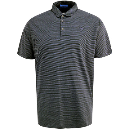 D555 Plus Size Scunthorpe Stripe Jersey Polo Navy