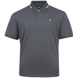 Lyle & Scott Plus Size Striped Tipped Polo Gunmetal
