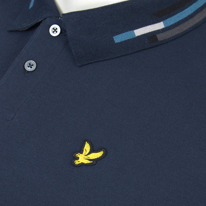 Lyle & Scott Plus Size Striped Tipped Polo Dark Navy