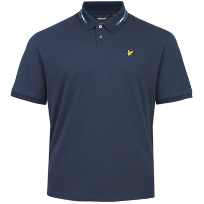 Lyle & Scott Plus Size Striped Tipped Polo Dark Navy