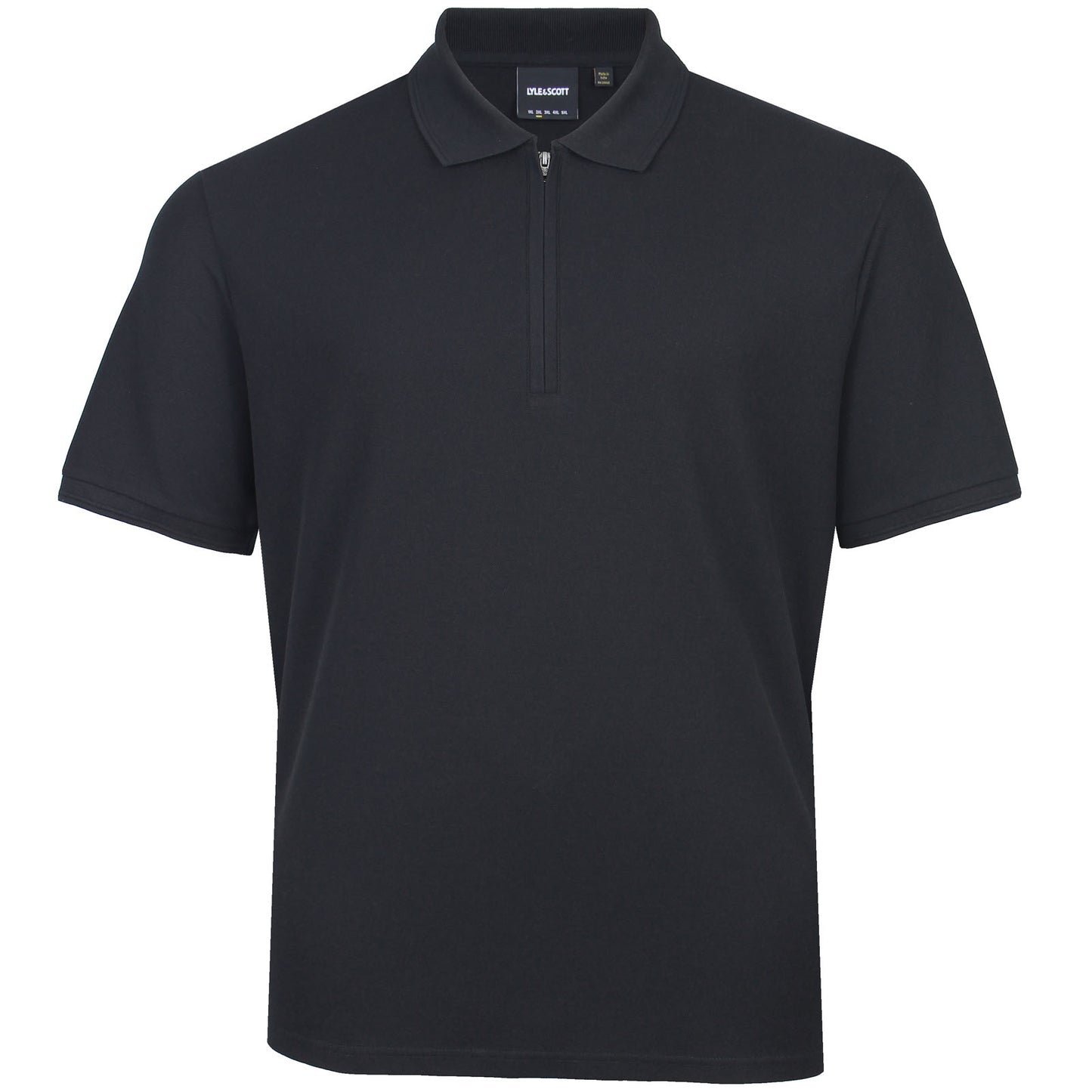 Lyle & Scott Plus Size Ottoman Half Zip Polo Shirt Jet Black