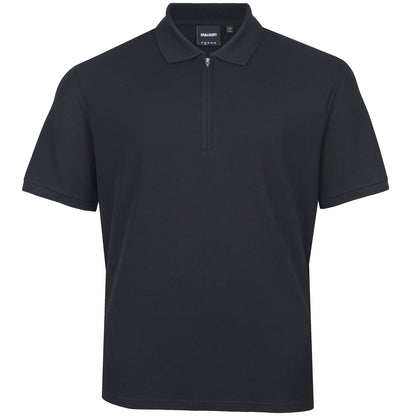 Lyle & Scott Plus Size Ottoman Half Zip Polo Shirt Jet Black