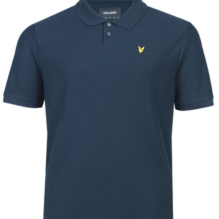 Lyle & Scott Plus Size Jacquard Dobby Polo Shirt Dark Navy