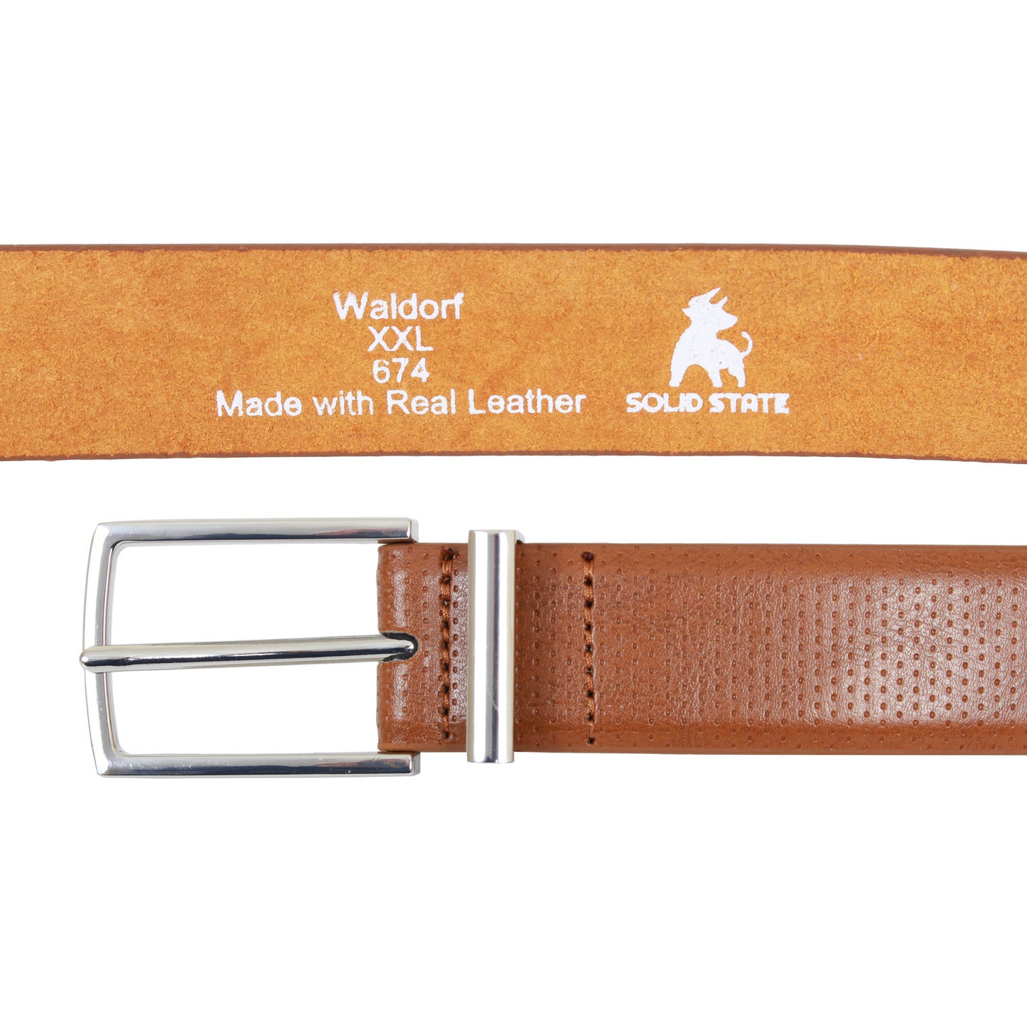 Solid State Plus Size Waldorf Debossed Trouser Belt Tan