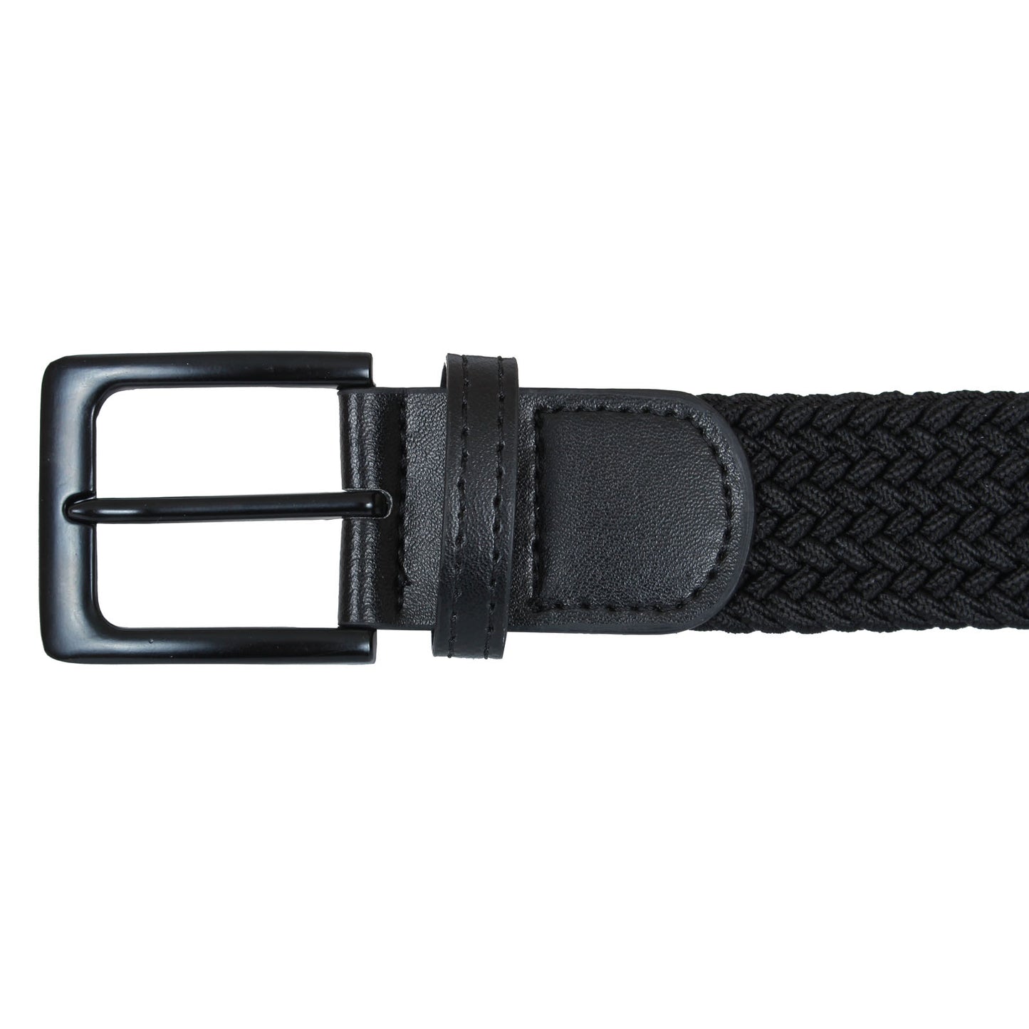 Solid State Plus Size Hilton Stretch Braided Belt Black