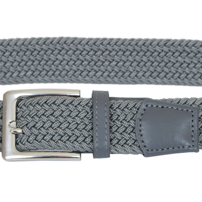 Solid State Plus Size Hilton Stretch Braided Belt Grey