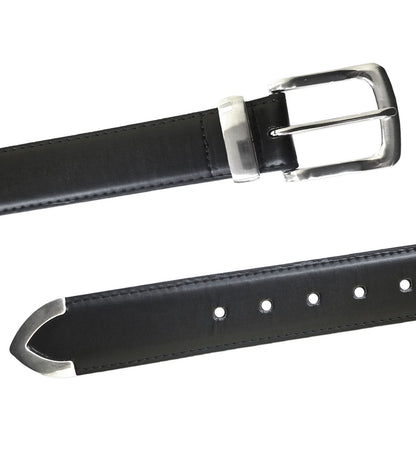 D555 Plus Size Metal Tip End Belt Black