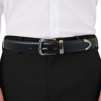 D555 Plus Size Metal Tip End Belt Black