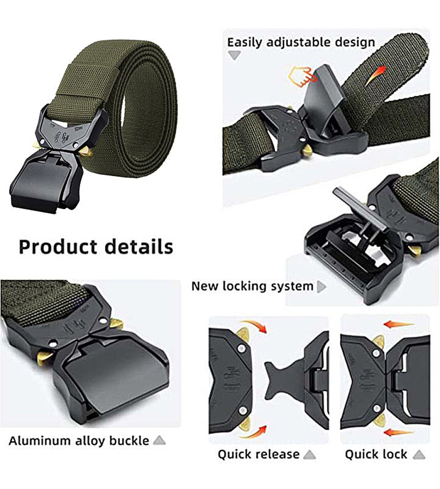 D555 Plus Size Dale Tactical Stretch Webbing Belt Khaki