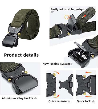 D555 Plus Size Dale Tactical Stretch Webbing Belt Khaki