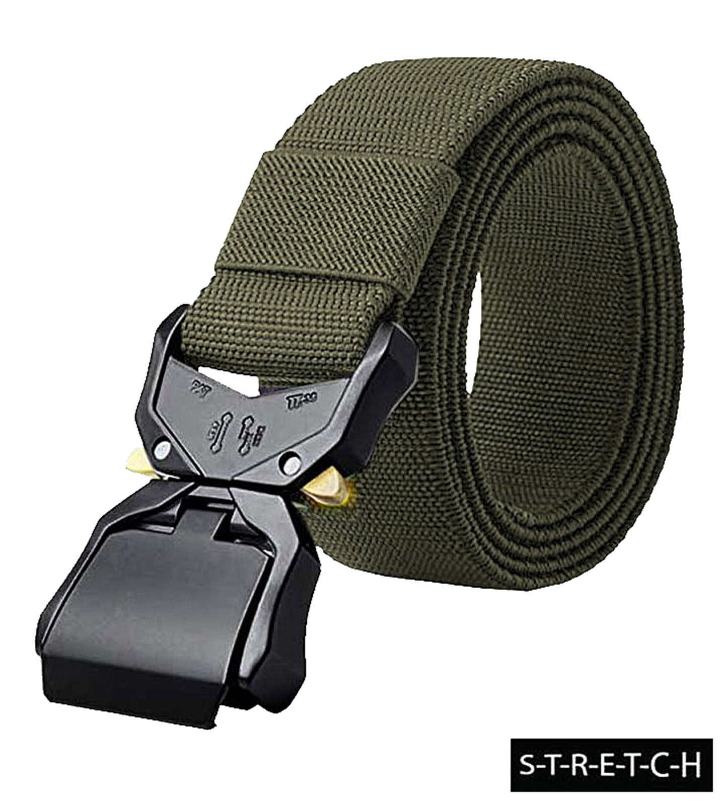 D555 Plus Size Dale Tactical Stretch Webbing Belt Khaki