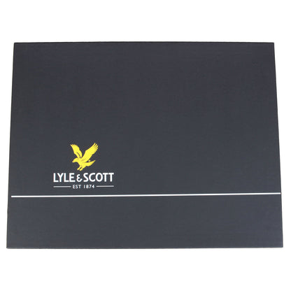 Lyle & Scott Lambswool Blend Scarf & Beanie Set Blue Night