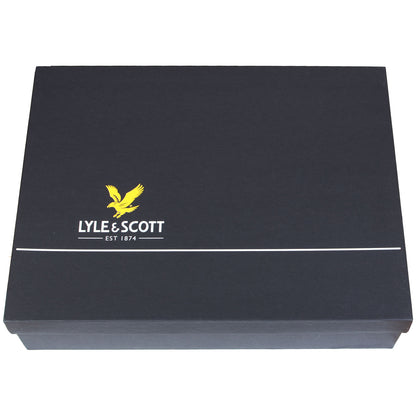 Lyle & Scott Waffle Scarf & Beanie Set Dark Navy