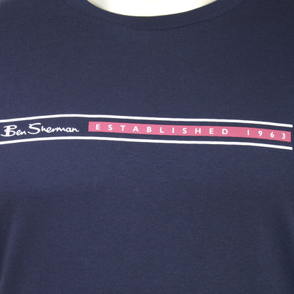Ben Sherman Plus Size Core Stripe T-Shirt Dark Navy