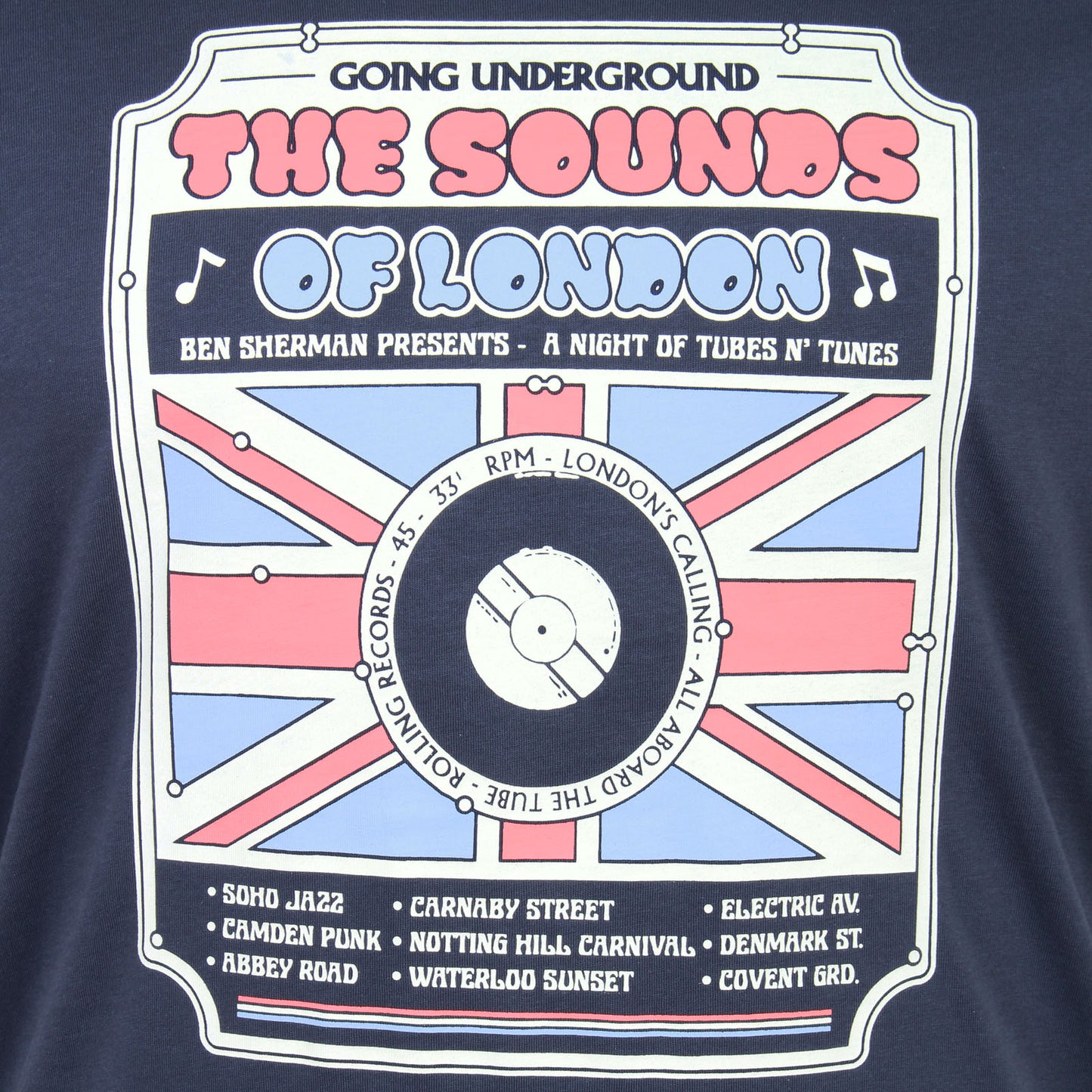 Ben Sherman Plus Size Sounds Of London T-Shirt Mood Indigo