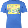 Kam Jeans Plus Size Distressed Diners T-Shirt Blue