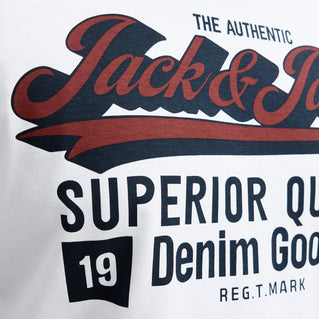 Jack & Jones Plus Size Logo O-Neck Aw25 T-Shit Cloud Dancer