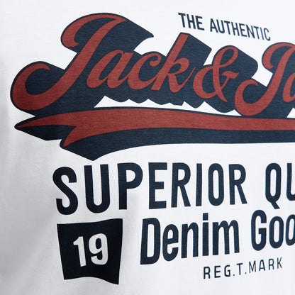 Jack & Jones Plus Size Logo O-Neck Aw25 T-Shit Cloud Dancer