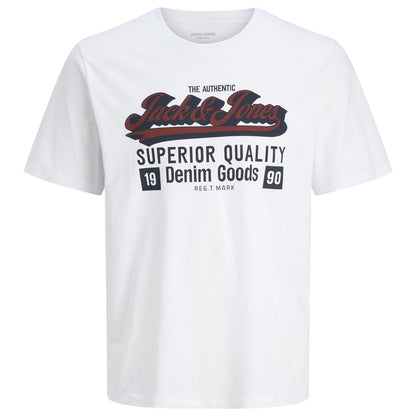 Jack & Jones Plus Size Logo O-Neck Aw25 T-Shit Cloud Dancer