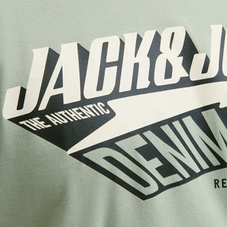 Jack & Jones Plus Size Logo O-Neck Aw25 T-Shit Iceberg Green