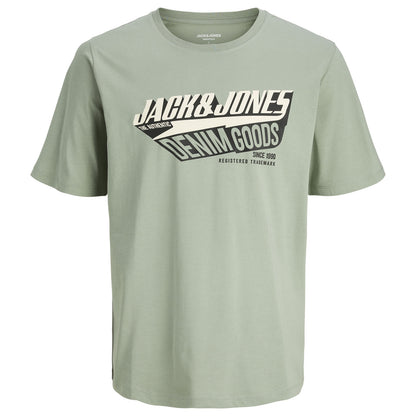 Jack & Jones Plus Size Logo O-Neck Aw25 T-Shit Iceberg Green