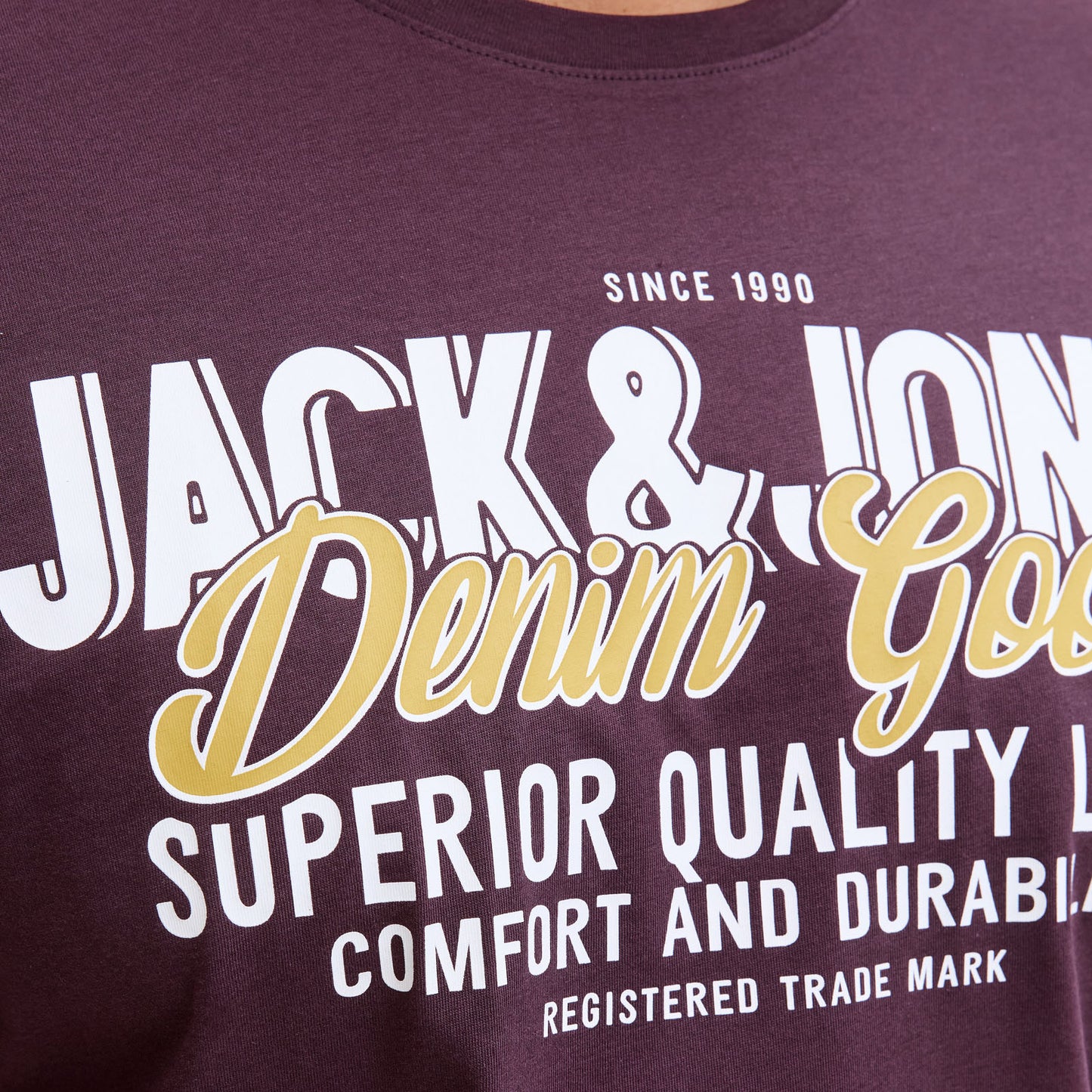 Jack & Jones Plus Size Logo O-Neck Aw25 T-Shit Plum Perfect