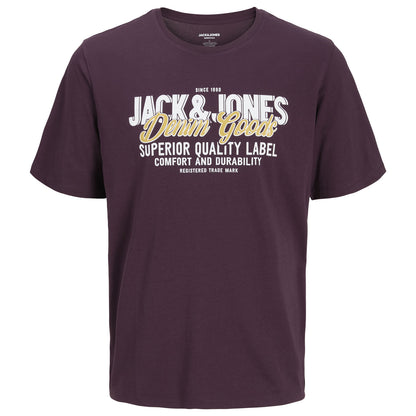 Jack & Jones Plus Size Logo O-Neck Aw25 T-Shit Plum Perfect