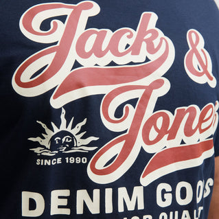 Jack & Jones Plus Size Logo O-Neck Aw25 T-Shit Sky Captain
