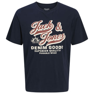 Jack & Jones Plus Size Logo O-Neck Aw25 T-Shit Sky Captain