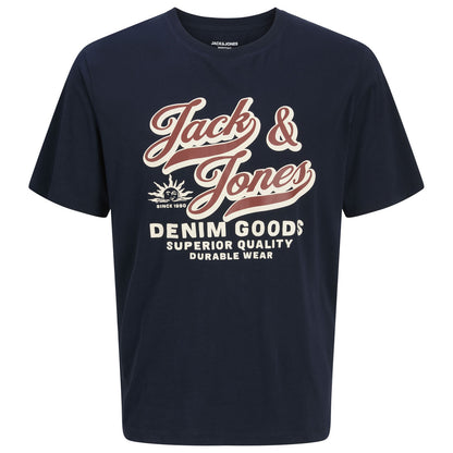 Jack & Jones Plus Size Logo O-Neck Aw25 T-Shit Sky Captain