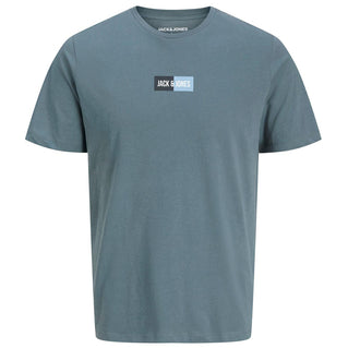 Jack & Jones Plus Size Pan Logo T-Shirt Stormy Weather