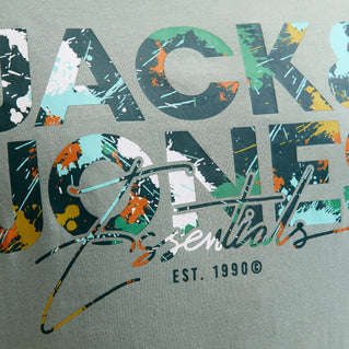 Jack & Jones Plus Size Geplas Paint Splat T-Shirt Iceberg Green