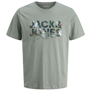 Jack & Jones Plus Size Geplas Paint Splat T-Shirt Iceberg Green
