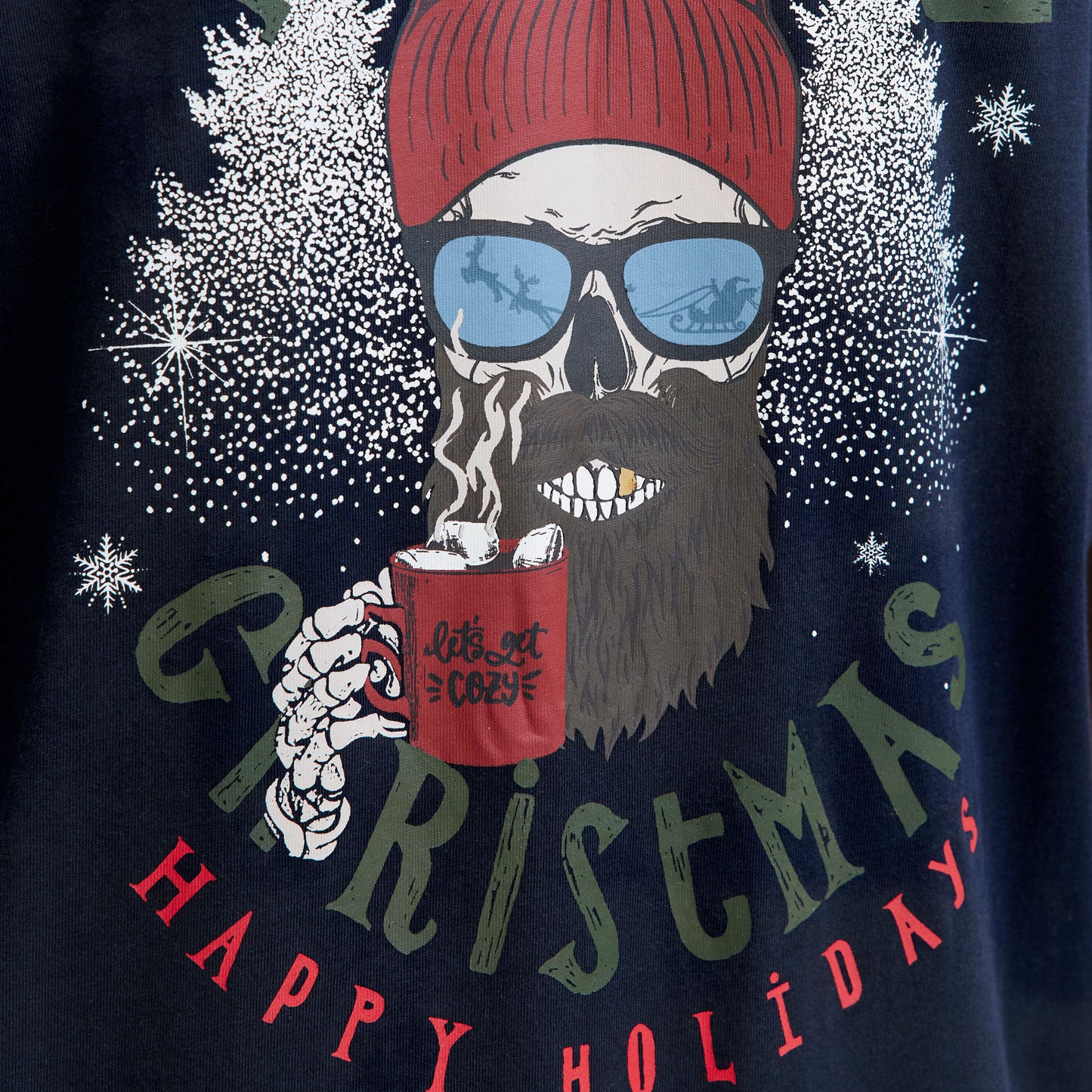 Jack & Jones Plus Size Noel Xmas T-Shirt Sky Captain