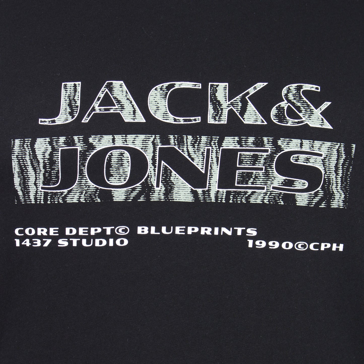 Jack & Jones Plus Size Stance Text T-Shirt Black