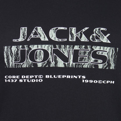 Jack & Jones Plus Size Stance Text T-Shirt Black