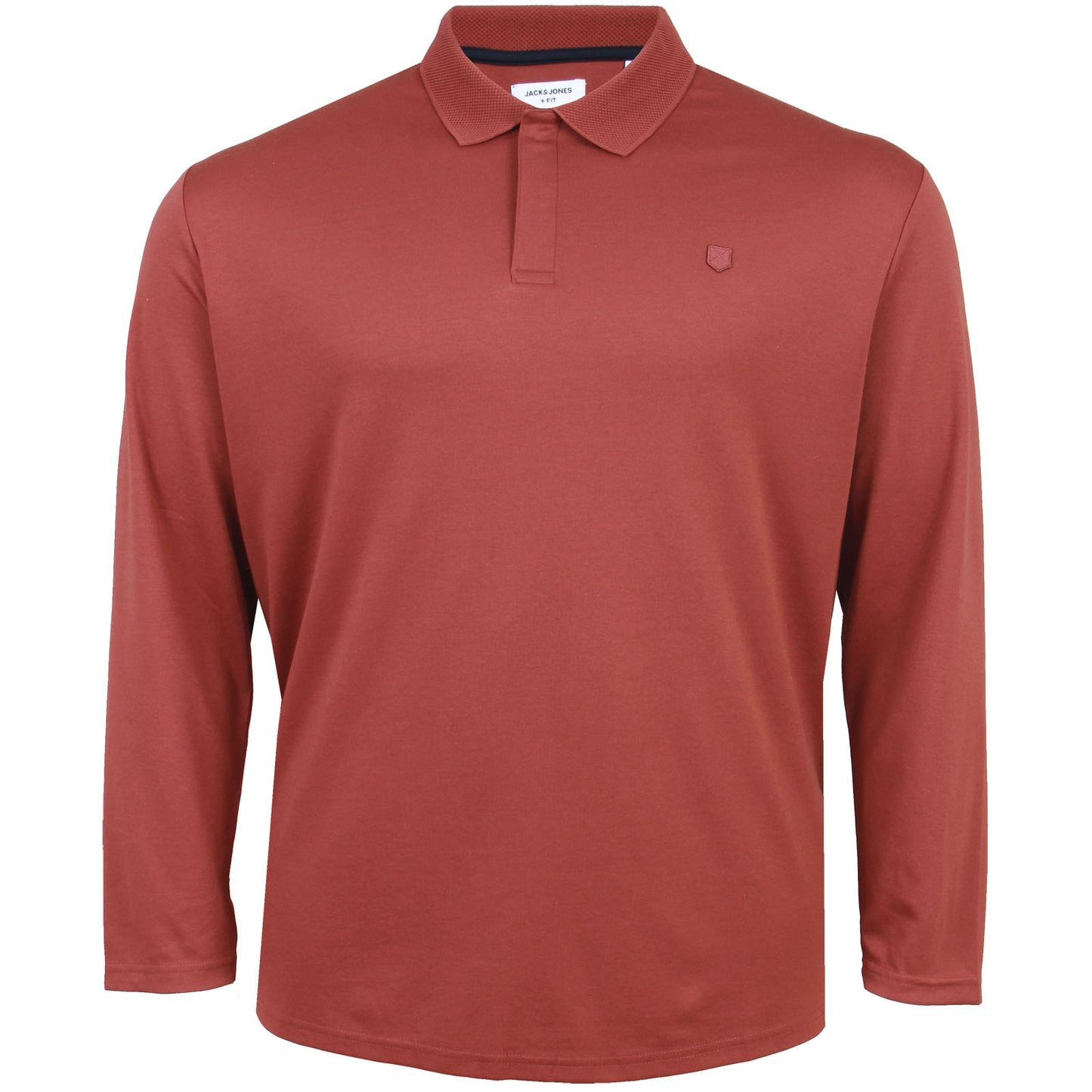 Jack & Jones Plus Size Rodney Long Sleeve Polo Henna