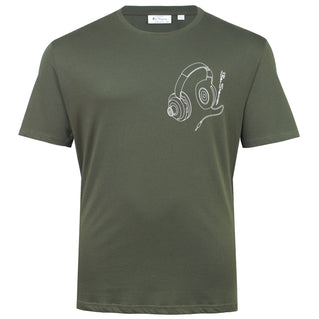 Ben Sherman Plus Size Headphones T-Shirt Khaki