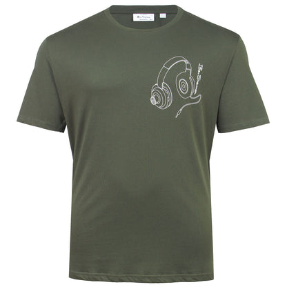 Ben Sherman Plus Size Headphones T-Shirt Khaki
