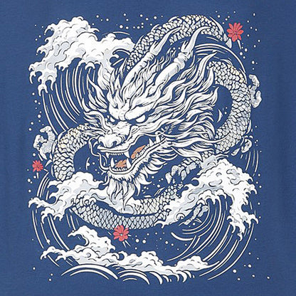 Espionage Plus Size T438 Dragon T-Shirt Dark Blue