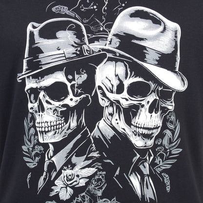 Kam Jeans Plus Size Twin Gentleman Skull T-Shirt Black