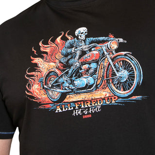 D555 Plus Size Dewsbury Skeleton Bike T-Shirt Black