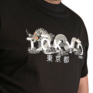 D555 Plus Size Ginza Tokyo Dragon T-Shirt Black